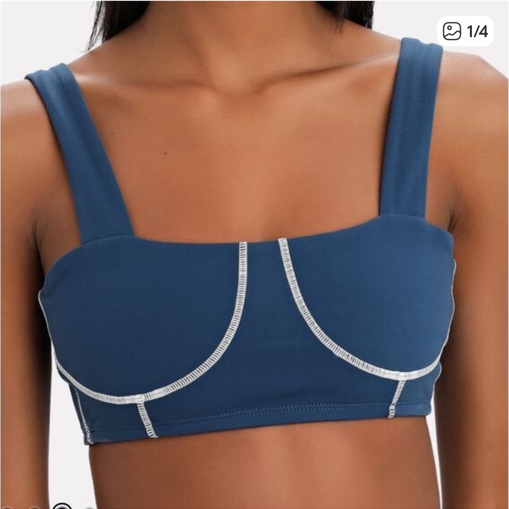 WeWoreWhat Navy Jersey Corset Bralette